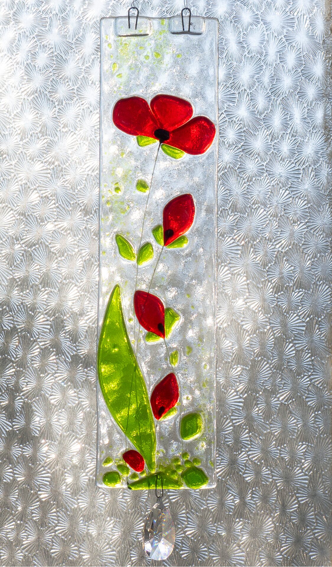 Sagamaa Glasswork flower Röd