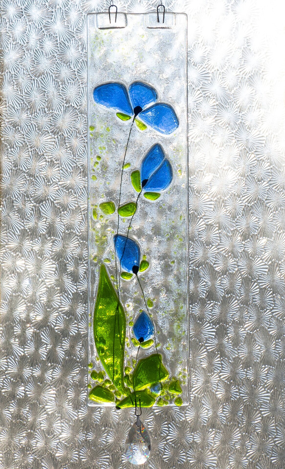 Sagamaa Glasswork flower Blå