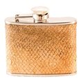 Hip flask 12 cl, salmon skin leather Natural brown