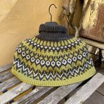 Icelandic-style patterned cardigan/collar Vihreä-harmaa (XL)