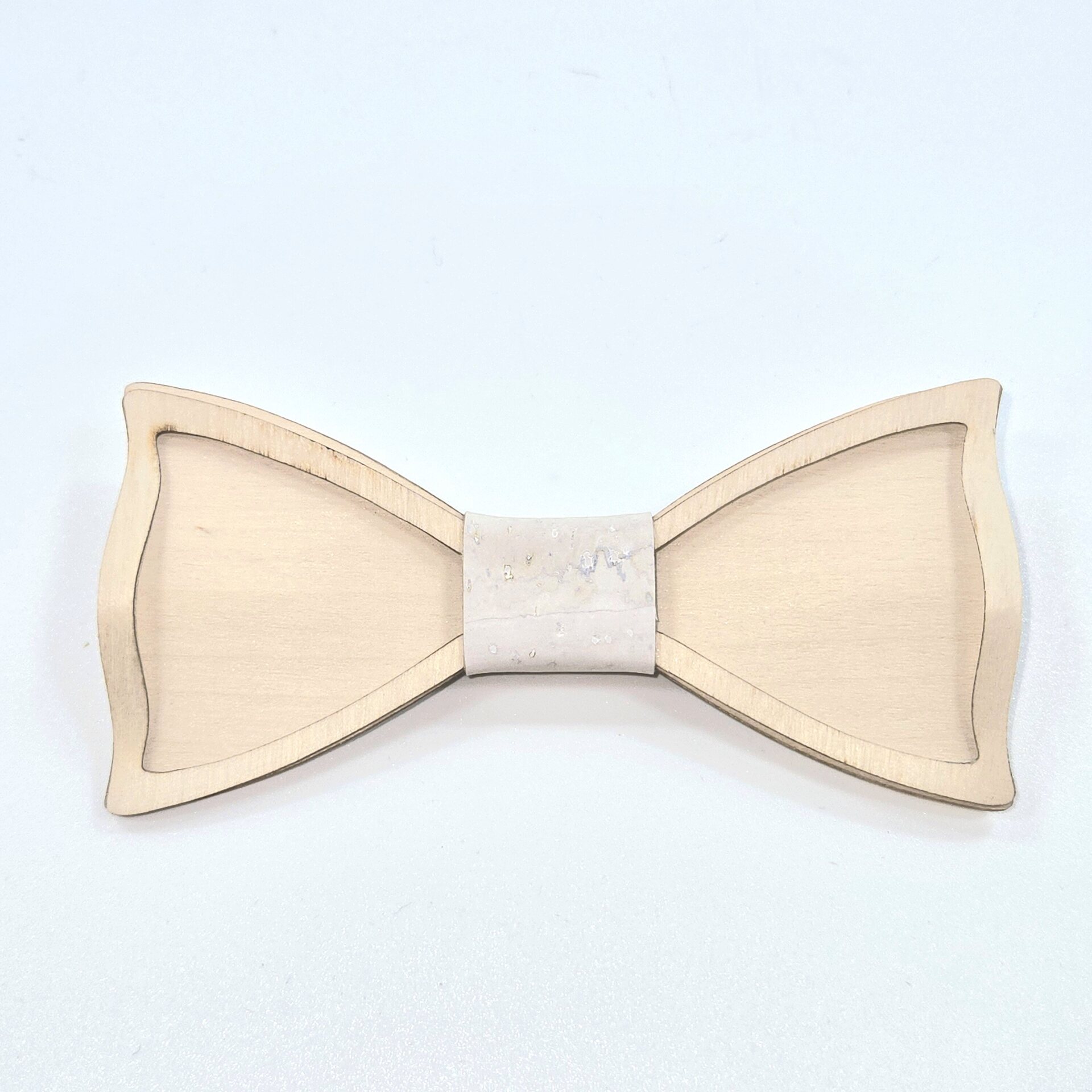 Arsbor Wooden bowtie Koivuinen avoin lehdykkä vaalealla korkkiremmillä