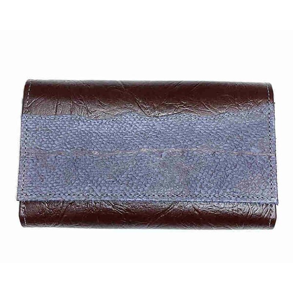 Blue decoration, brown baseleather