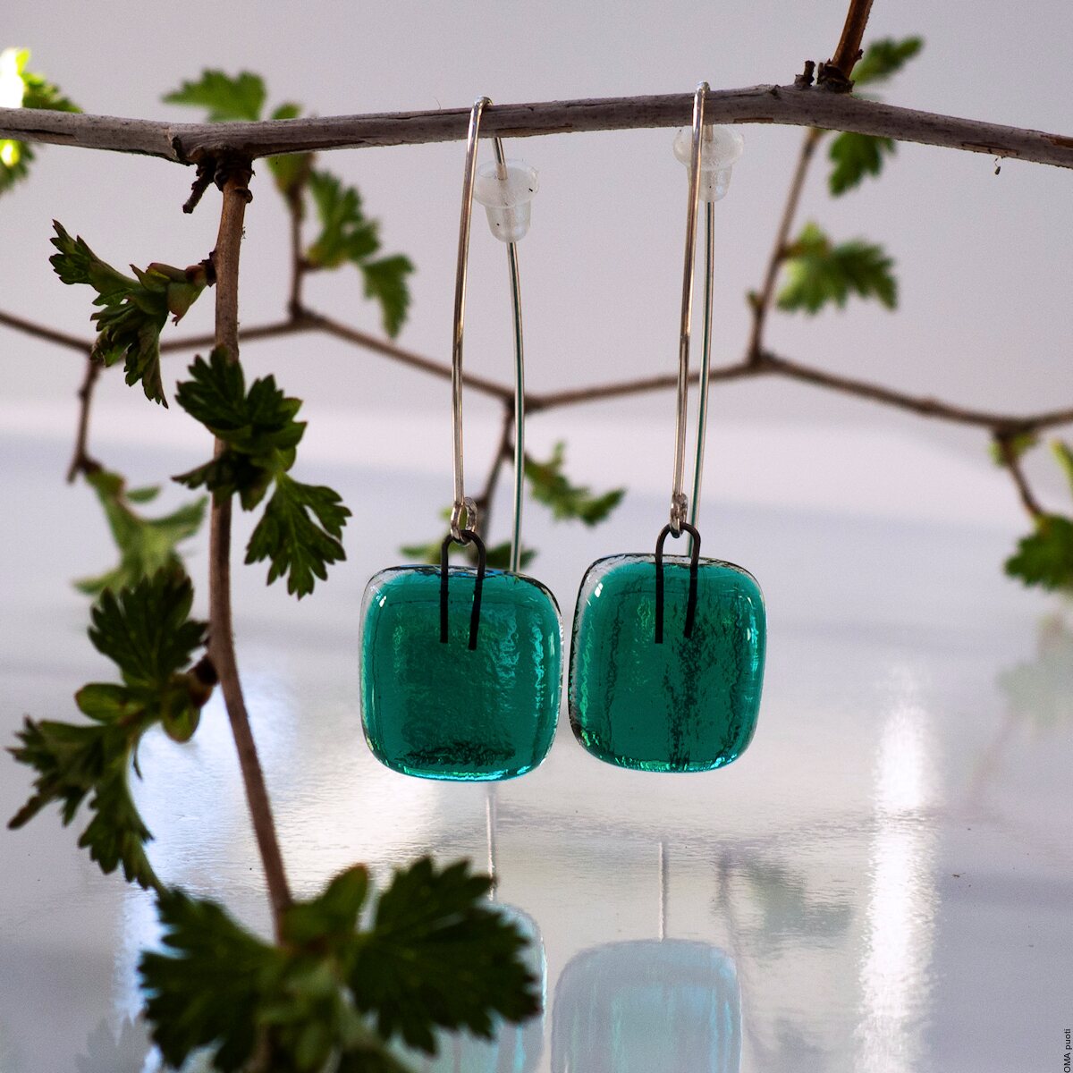 Sagamaa Long earrings Meren vihreä