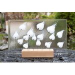 Sagamaa "Arctic cottongrass" glasswork in wooden stand