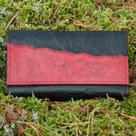 Women’s framed purse, decotarion red burbot leather