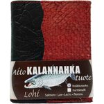 Kalaparkki Kala-Raisu lompakko kolikkotaskulla,  koriste punaine lohi, musta pohja