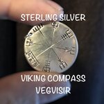 Viking compass silver necklace