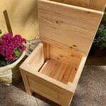 Small wooden bench with storage room