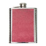 Hip flask 12 cl, salmon skin leather