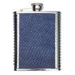 Hip flask 12 cl, salmon skin leather