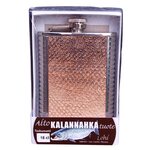 Hip flask 12 cl, salmon skin leather