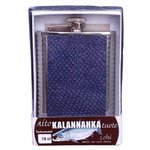 Hip flask 12 cl, salmon skin leather