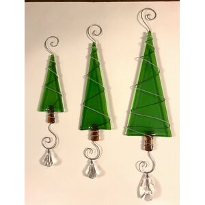 Sagamaa verde tree decoration with a crystal, 3 sizes
