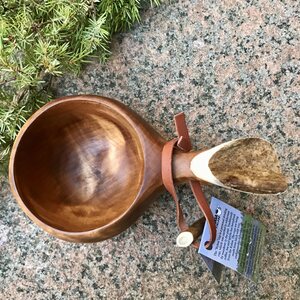 Kuksa 2 dl with horn decoration, picture from above