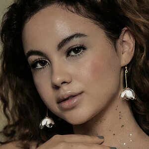 Upcycle with Jing Clear & White Double-Flower Drop Earrings