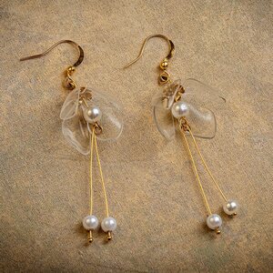 Upcycle with Jing Clear Lily Double-Drop Earrings