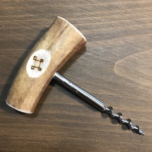 Wine bottle opener, reindeer antler