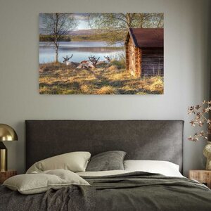 Porot rannalla, canvastaulu 40 x 60