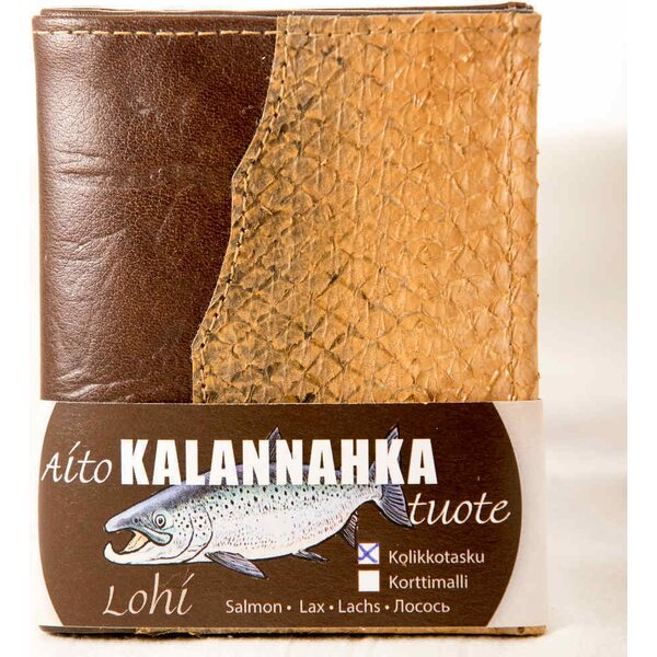 Kalaparkki Kala-Raisu lompakko lohikoristeella, ruskea