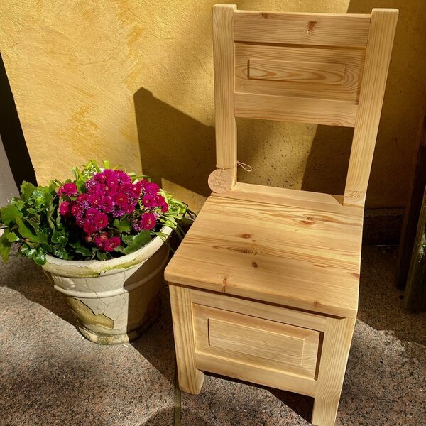 Small wooden bench with storage room