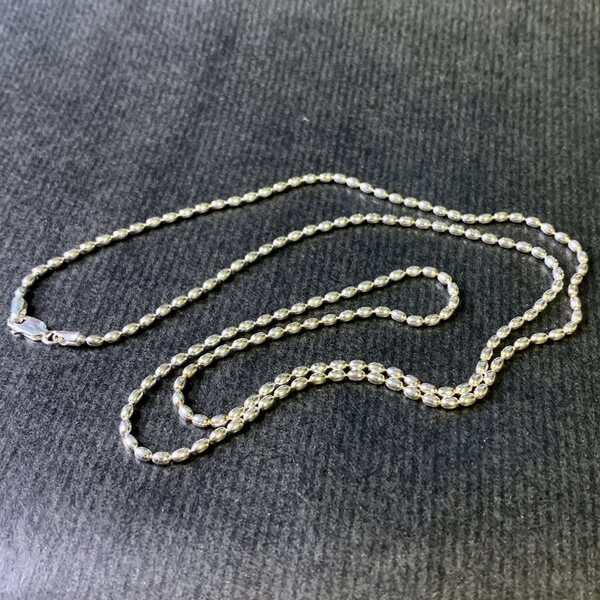 Silver olive chain 70 cm
