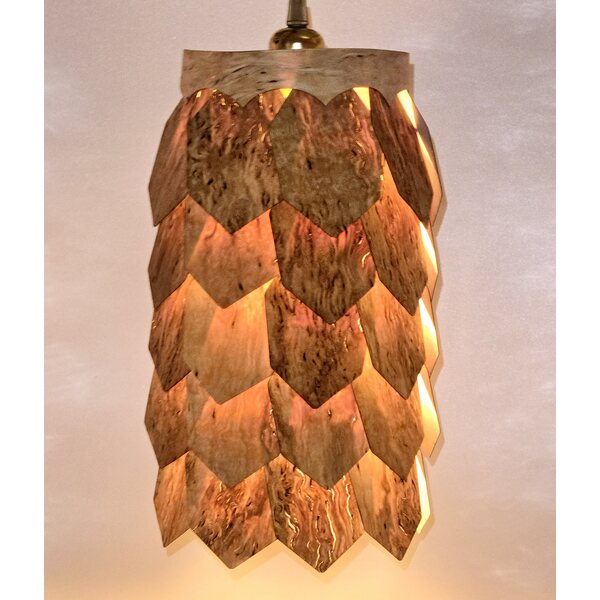 Arsbor Handmade wooden pendant light curly birch